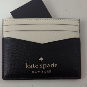 NWT Kate Spade Black and White Card Holder